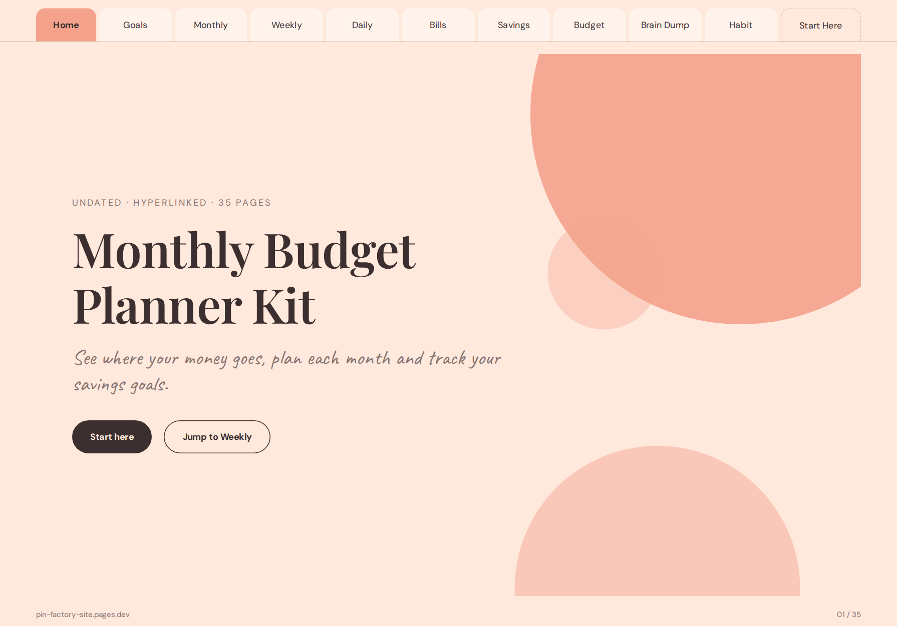 Monthly Budget Planner Kit preview, page 1